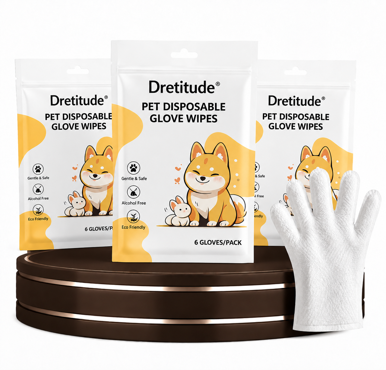 Dretitude® Pet Glove Wipes