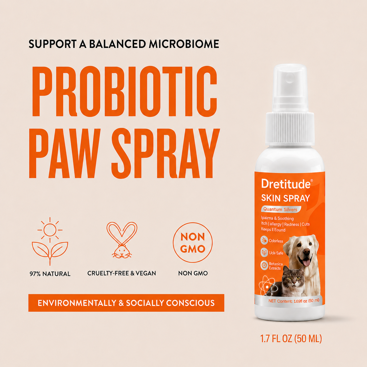 Dretitude® Probiotic Paw Spray